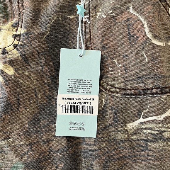 Revice Amelia Pant Oakland Camo Low Rise Relaxed 29 Y2K Ballon NWT NEW abstract - Picture 6 of 12